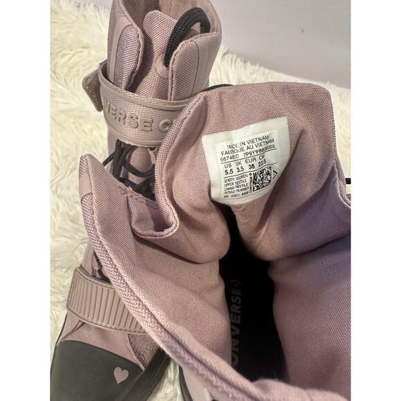 CONVERSE Womens Amethyst Grey Love Fearlessly Chuck Taylor All Star 5.5 - Picture 4 of 10